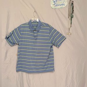 Golf shirt light blue with stripes very light weight